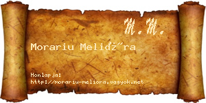 Morariu Melióra névjegykártya